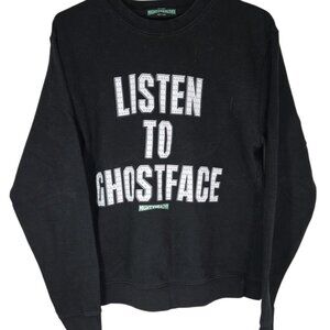 Rare Mighty Healthy Listen to Ghostface spellout Black Crewneck Mens sz L Skater
